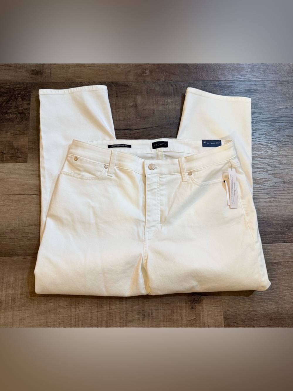 Talbots ππ White Straight Crop Jean Size 12 - Picture 16 of 16